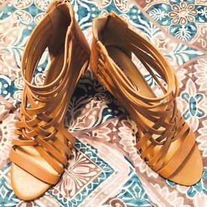 INC International Concepts Tan Gladiator Sandals